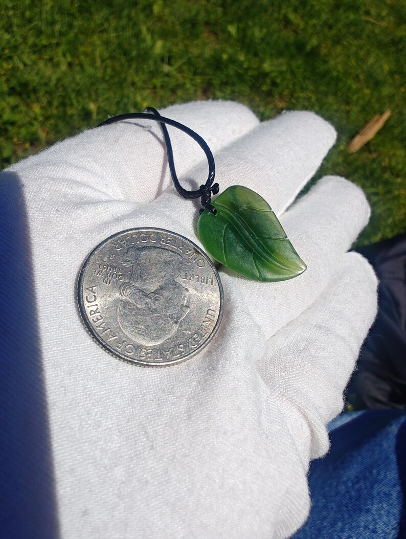 Hand-Crafted Certified Siberian Spinach Green Nephrite Jade Baby Spider Pendant - Image 9