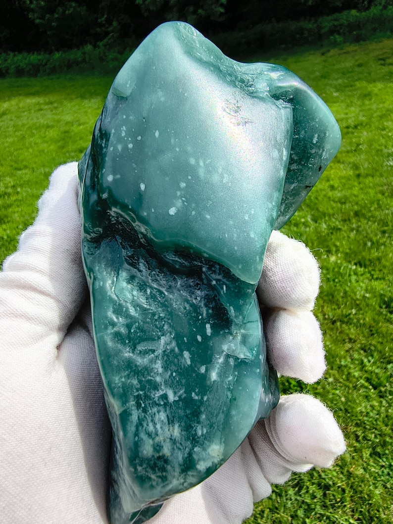 Guatemalan Snow Flake Jadeite Jade Rough – Carving Stone (532g)