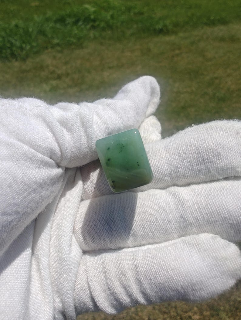Certified Authentic Icy Siberian Nephrite Jade Hand Carved Pendant - Image 6