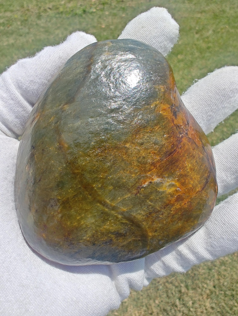 Dive Piece! Natural Big Sur Nephrite Jade Oceab Polish 美国碧玉籽料