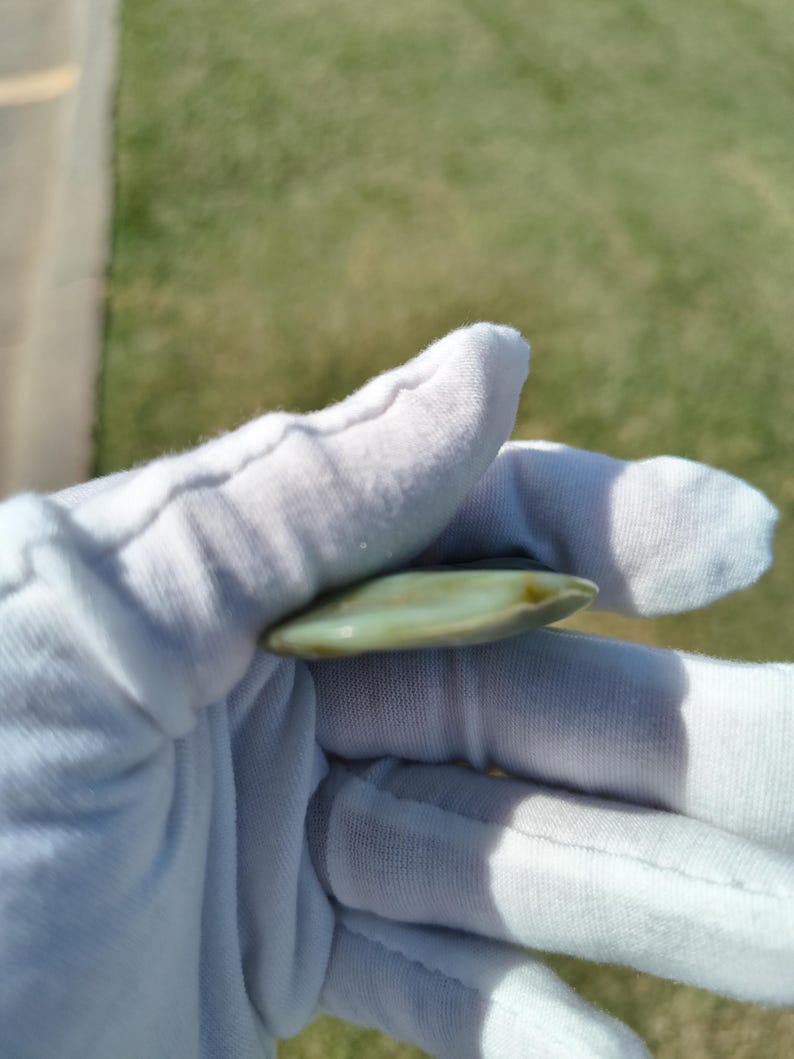 Siberian Nephrite Jade Palm Stone – Duck Egg Cyan Jade - Image 4