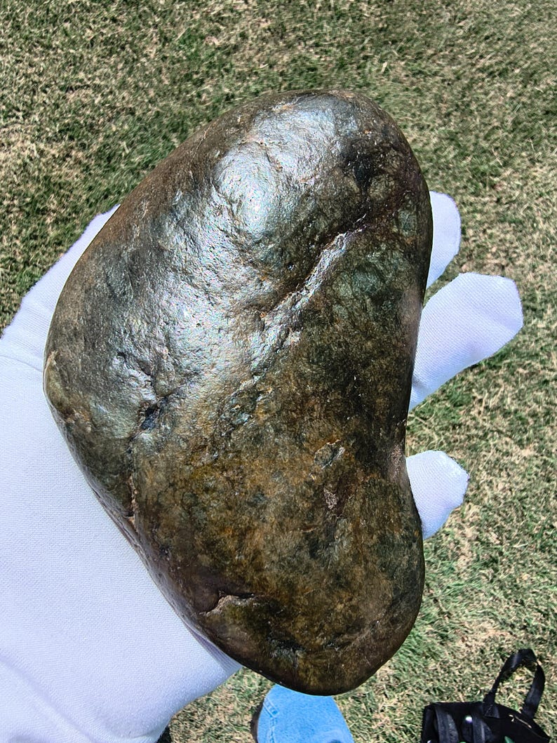 Dive Piece! Natural Big Sur Nephrite Jade Ocean Polish 美国碧玉籽料