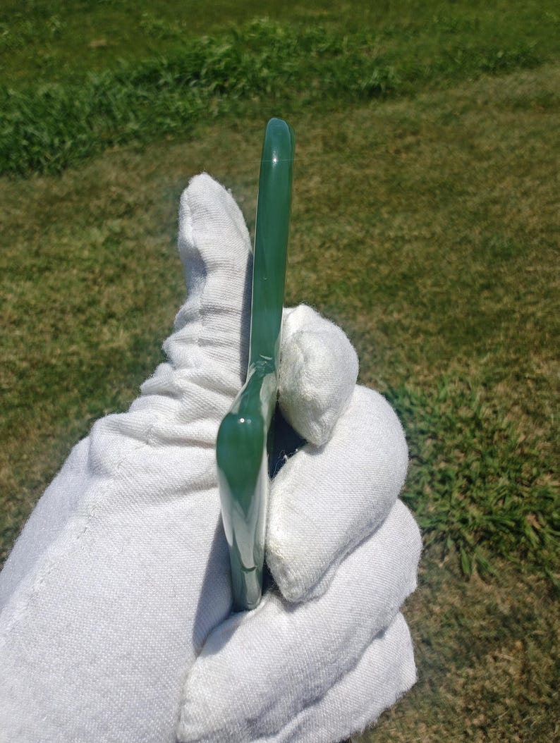 Certified Siberian Nephrite Guasha Jade with chayotancy - Image 4