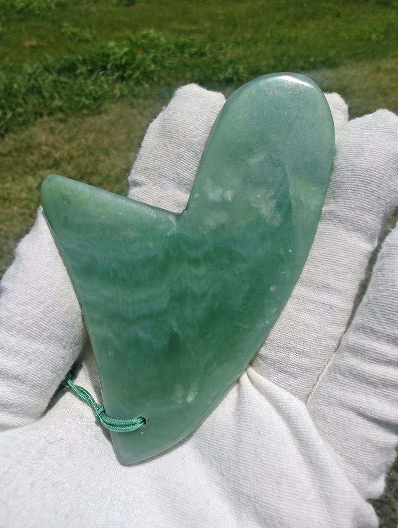 Certified Siberian Nephrite Guasha Jade with chayotancy