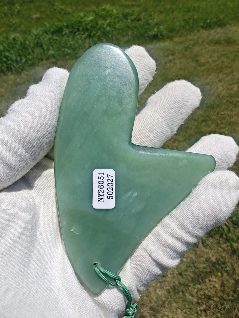 Certified Siberian Nephrite Guasha Jade with chayotancy - Image 2