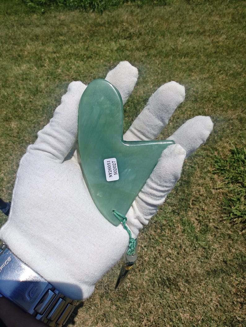 Certified Siberian Nephrite Guasha Jade with chayotancy - Image 6