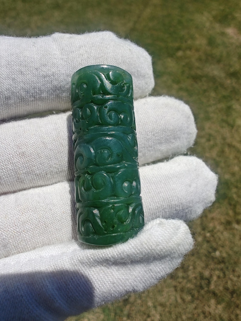 Certified Handmade Canadian Yukon Nephrite Jade Tube Bead