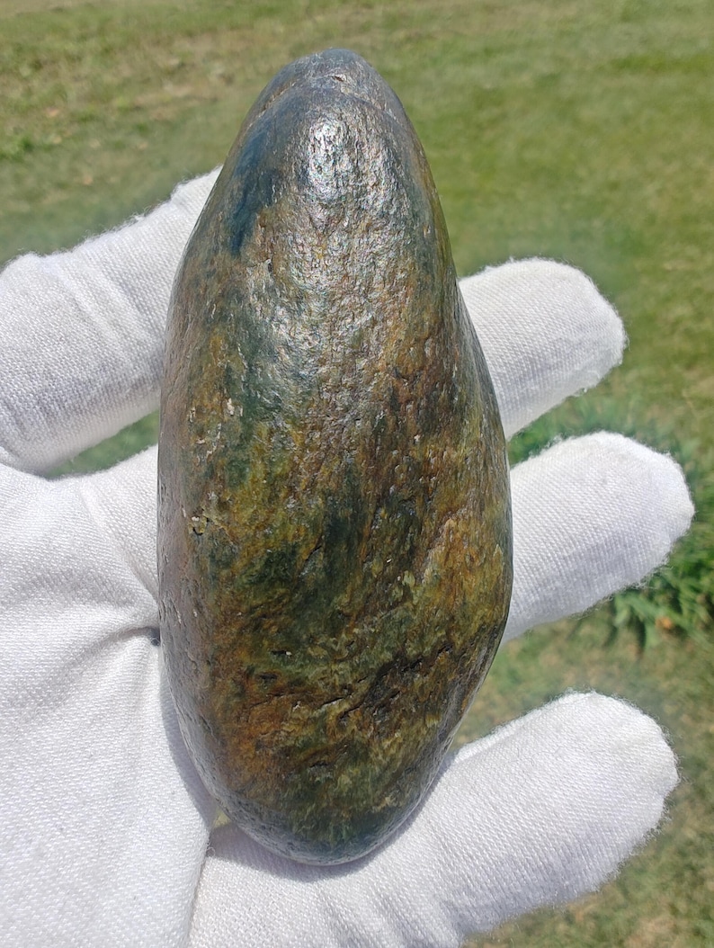 Dive Piece! Natural Big Sur Nephrite Jade Oceab Polish 美国碧玉籽料