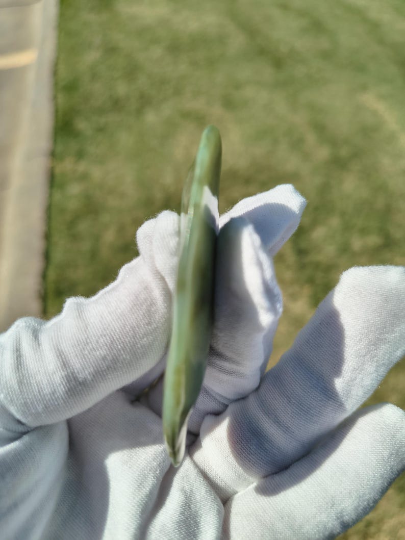 Siberian Nephrite Jade Palm Stone – Duck Egg Cyan Jade - Image 3