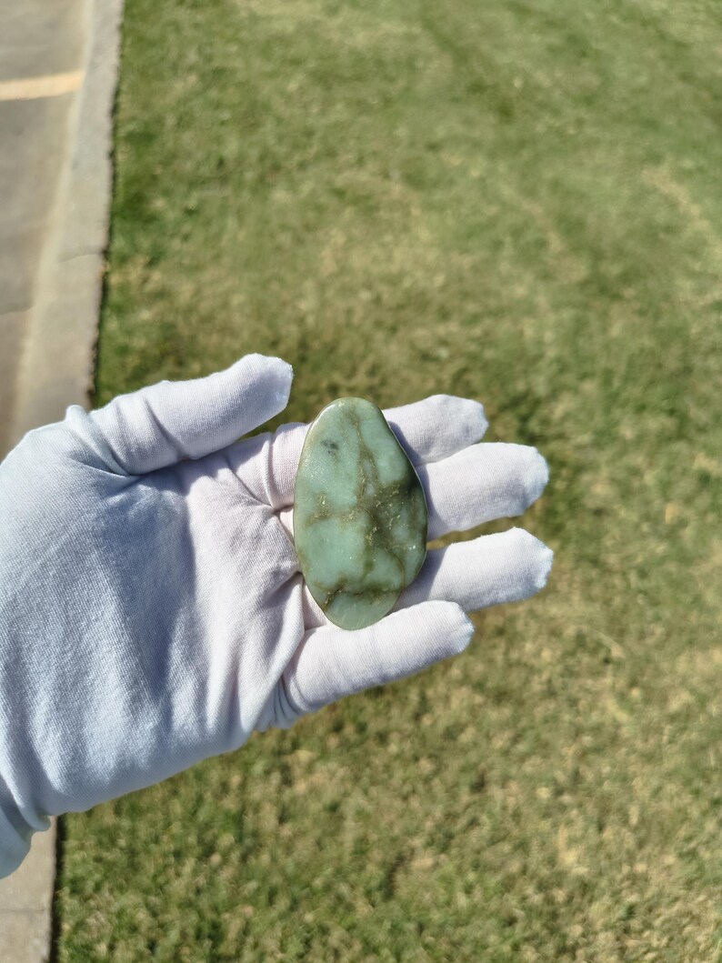Siberian Nephrite Jade Palm Stone – Duck Egg Cyan Jade - Image 8