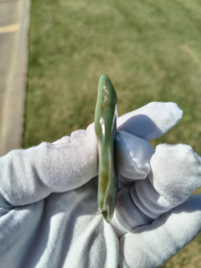 Siberian Nephrite Jade Palm Stone – Duck Egg Cyan Jade - Image 6
