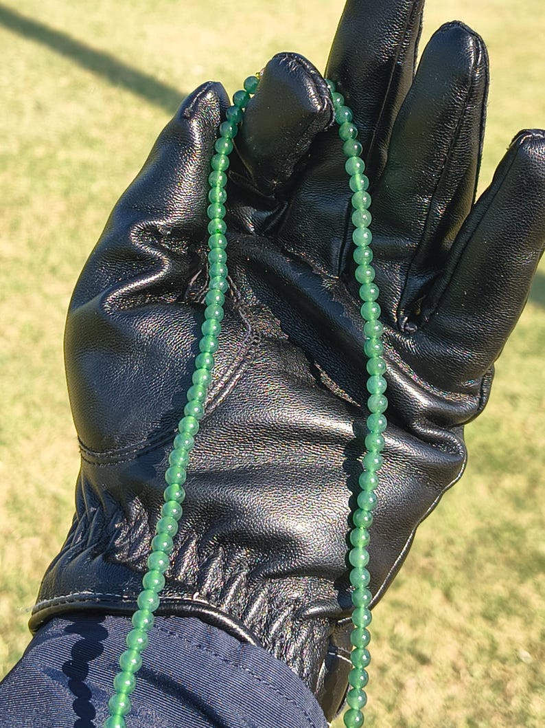Certified Authentic Guatemalan Jadeite Jade Beaded Necklace - Blue-Green