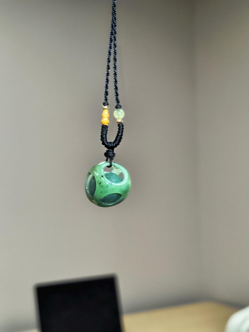 Lab Certified Nephrite Jade Ball Pendant - 14mm Carving
