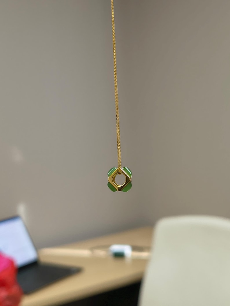 Certified Authentic Siberian Apple Green Nephrite Jade Hand Carved Bolt Shaped Pendant - Image 6