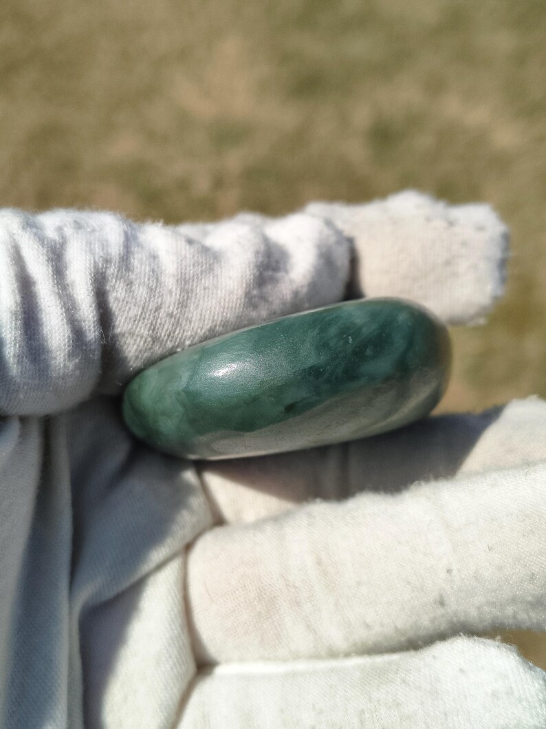 Authentic Siberian Olive-Cyan Chatoyancy Nephrite Jade - Image 5