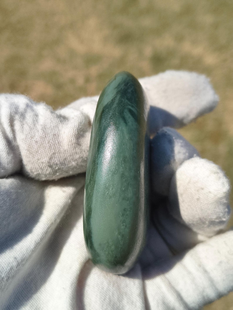 Authentic Siberian Olive-Cyan Chatoyancy Nephrite Jade - Image 6