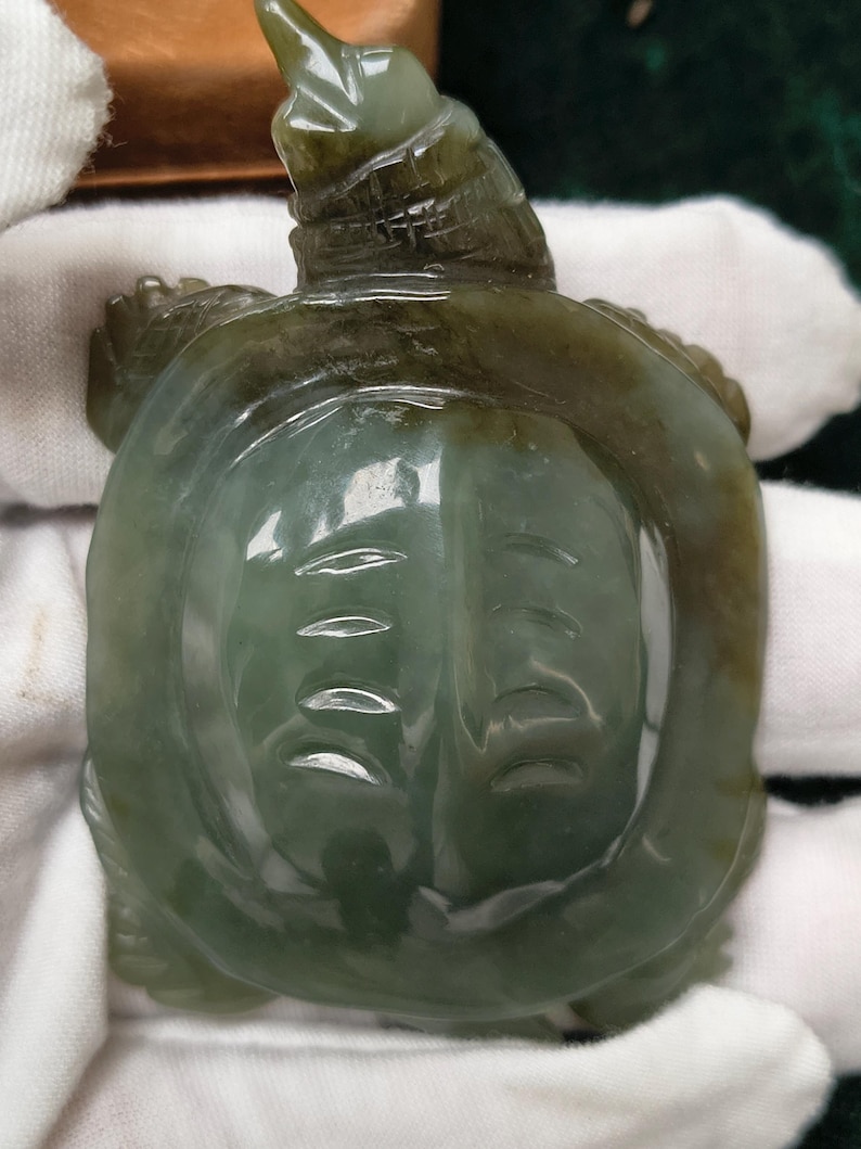 Certified Hand Carved Nephrite Jade Softshell Turtle
