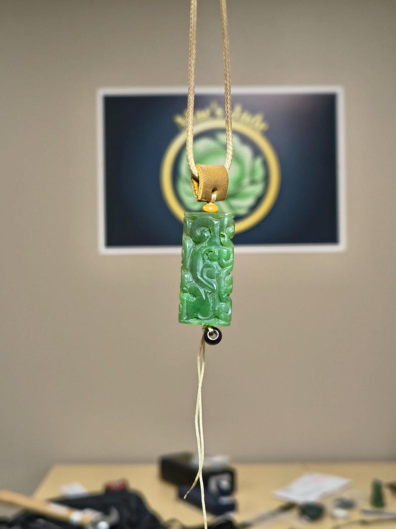 Certified Handmade Canadian Yukon Nephrite Jade Tube Bead - Image 2