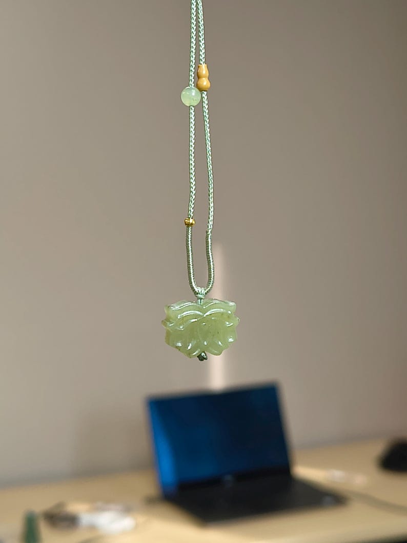 Lotus Flower Pendant – Kunlun Nephrite Jade - Image 2