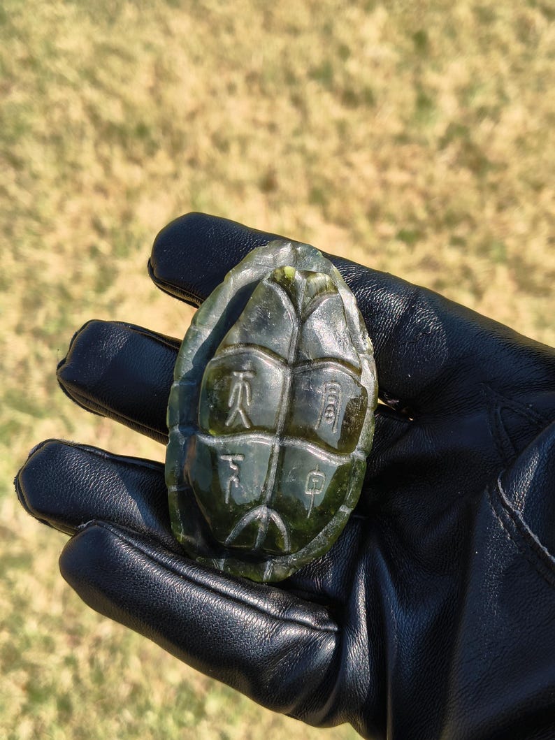imcredibly Lifelike! Certified Hand Carved Nephrite Jade Turtle Shell - Image 8