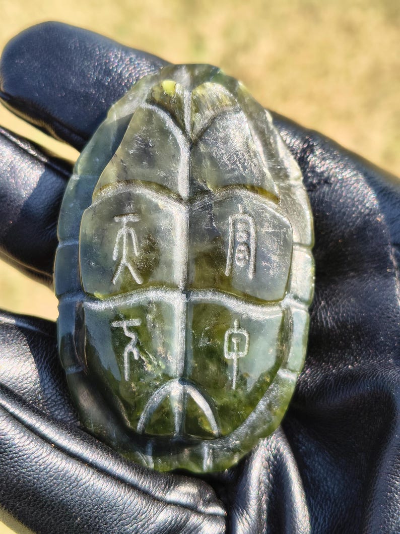 imcredibly Lifelike! Certified Hand Carved Nephrite Jade Turtle Shell - Image 2