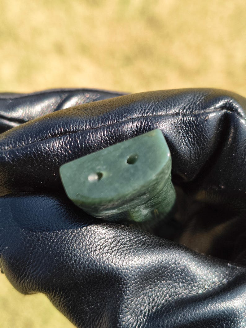 Certified Handmade Authentic Nephrite Jade Human face Pendant (Not Big Sur Jade) - Image 5