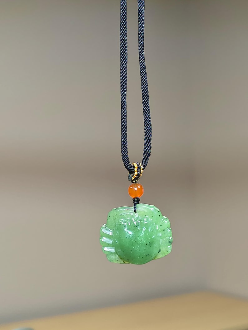 Certified Hand Carved Canadian Nephrite Jade Crab Pendant - Image 6