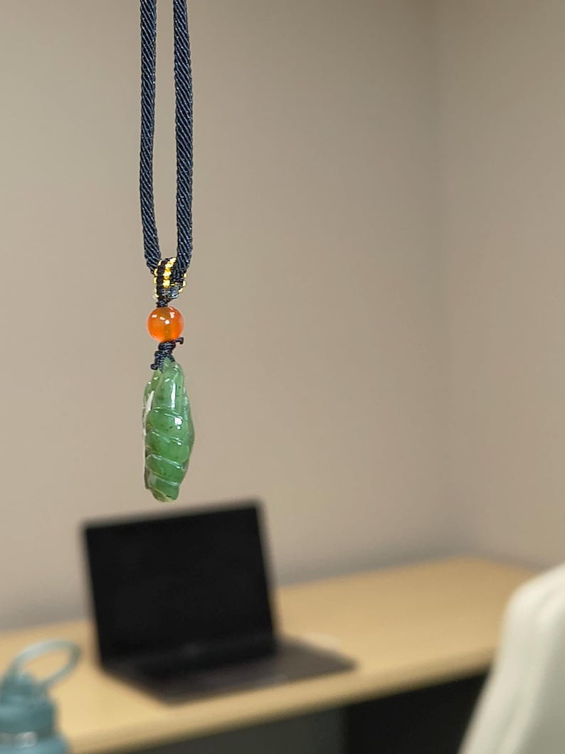 Certified Hand Carved Canadian Nephrite Jade Crab Pendant - Image 3