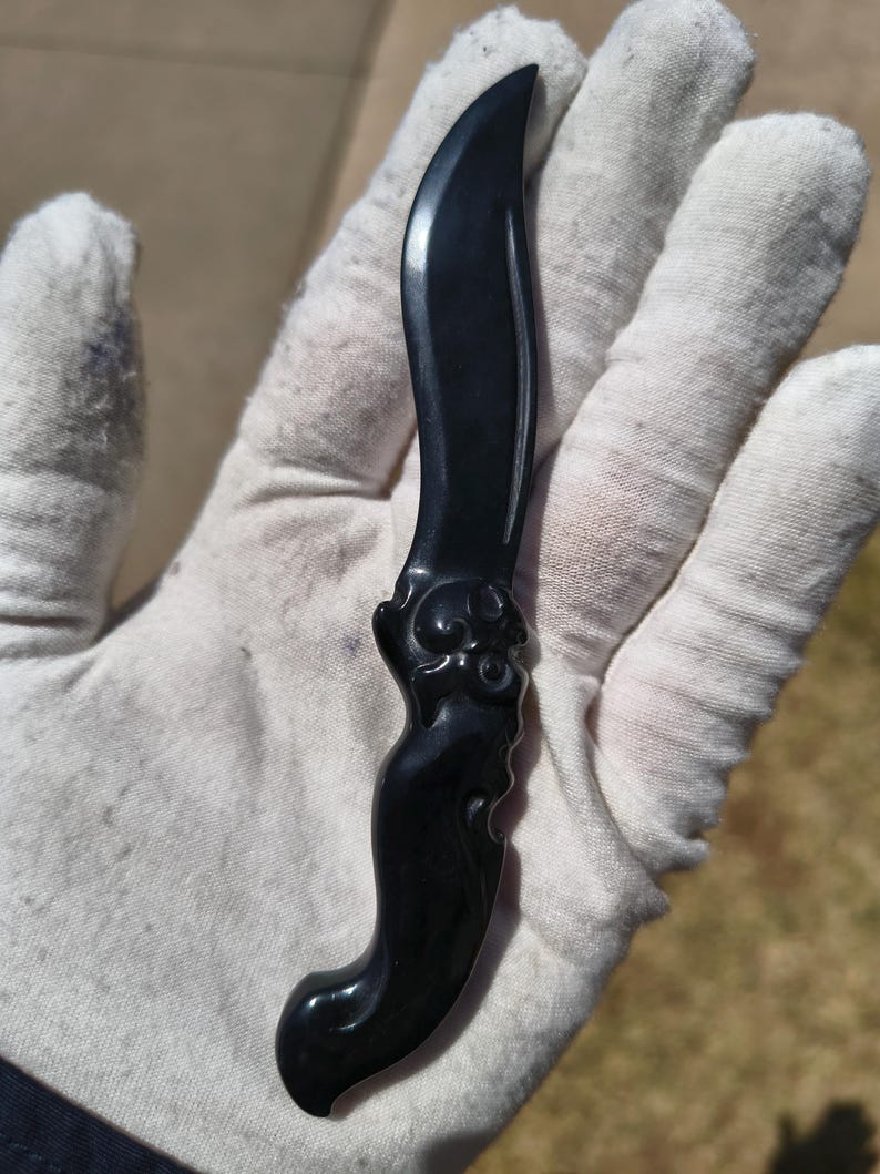 Mac's Jade Brand Black Nephrite Jade Dagger