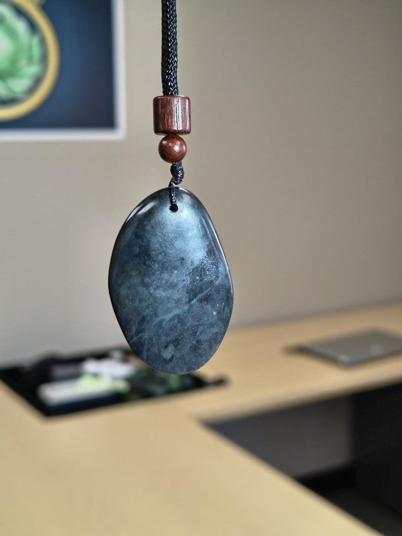 Californian Big Sur Mid-Night Nephrite Jade - Hand Polished Stone