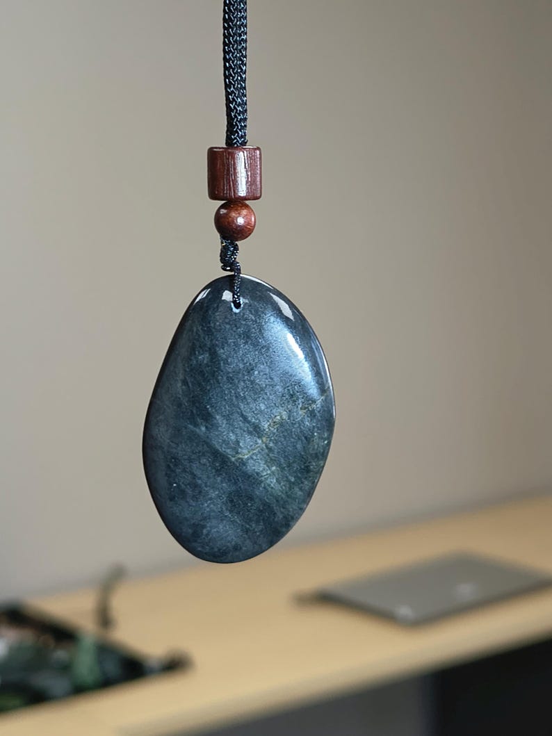 Californian Big Sur Mid-Night Nephrite Jade - Hand Polished Stone - Image 6
