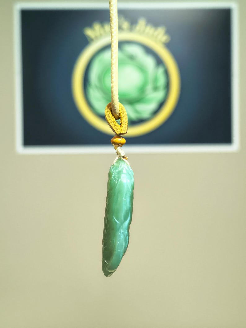 Authentic Siberian Cat's Eye Nephrite Jade Dragonfish (Arowana) Pendant - Image 4