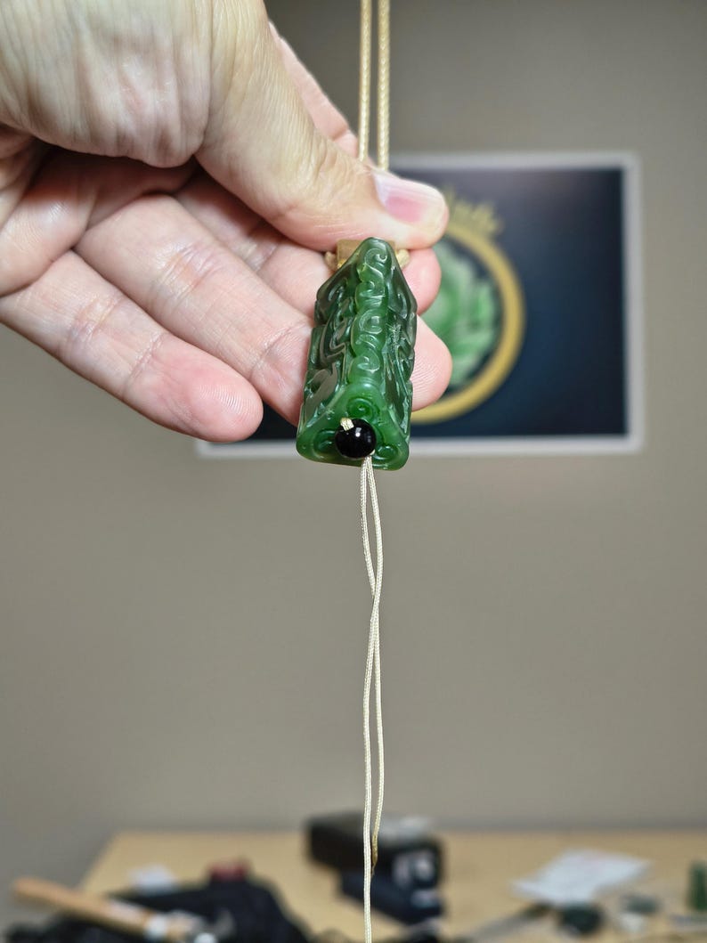 Certified Handmade Canadian Yukon Nephrite Jade Tube Bead - Image 6