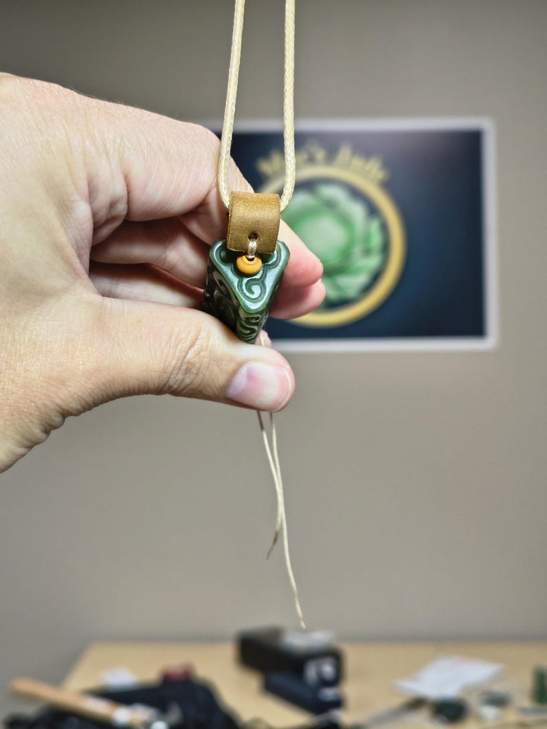 Certified Handmade Canadian Yukon Nephrite Jade Tube Bead - Image 4