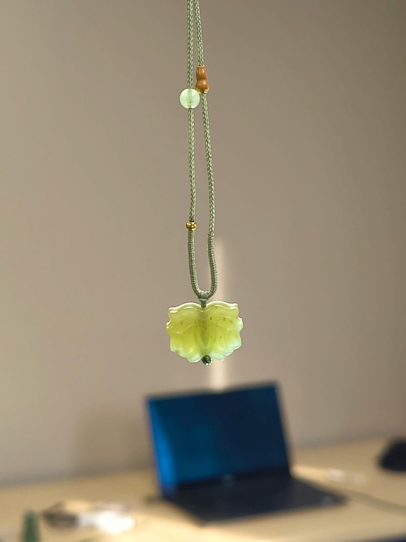 Lotus Flower Pendant – Kunlun Nephrite Jade - Image 4