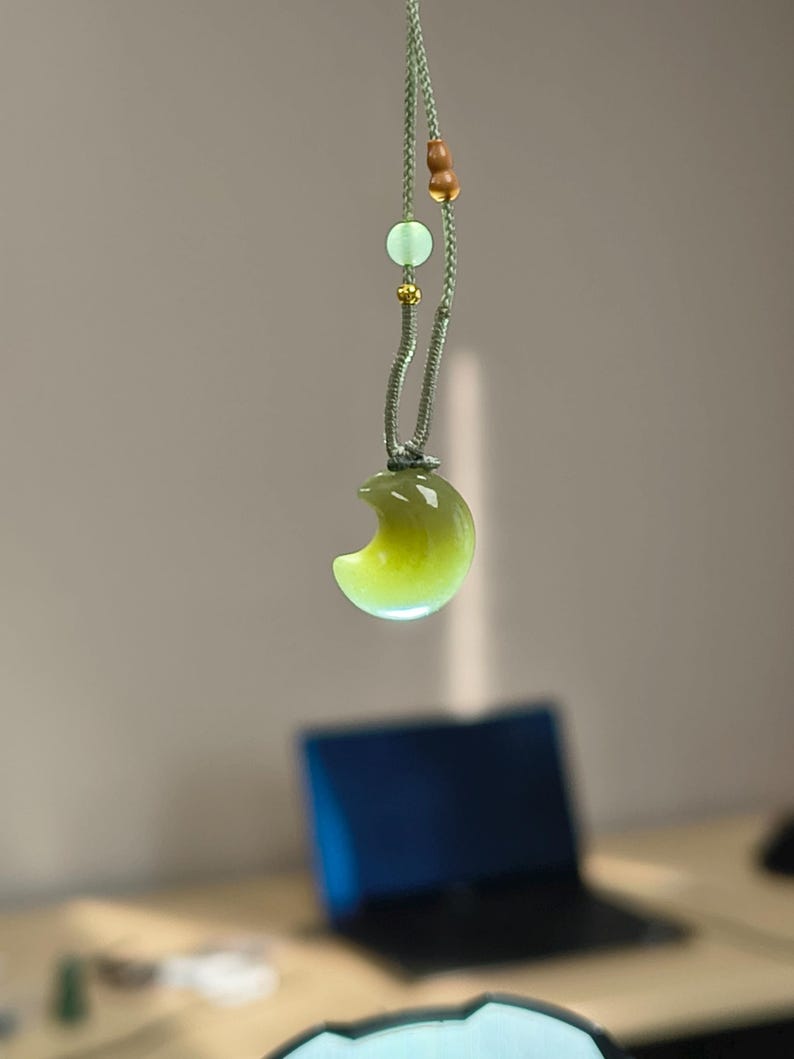 The crescent moon pendant – Nephrite Jade - Image 7