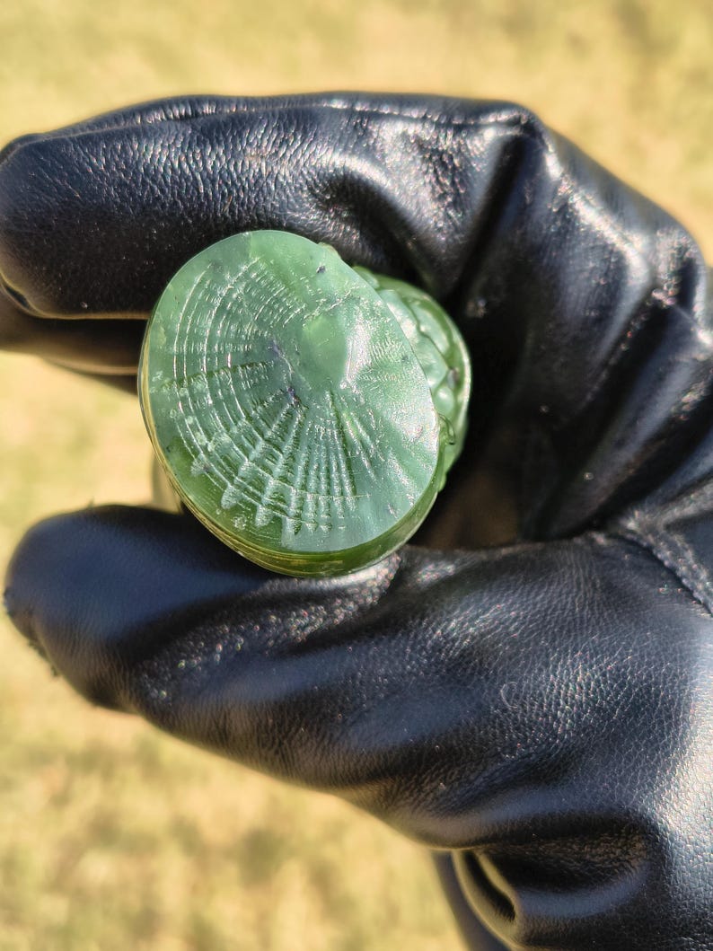 Certified Hand Carved Nephrite Jade Cicada On The Bamboo - Image 4