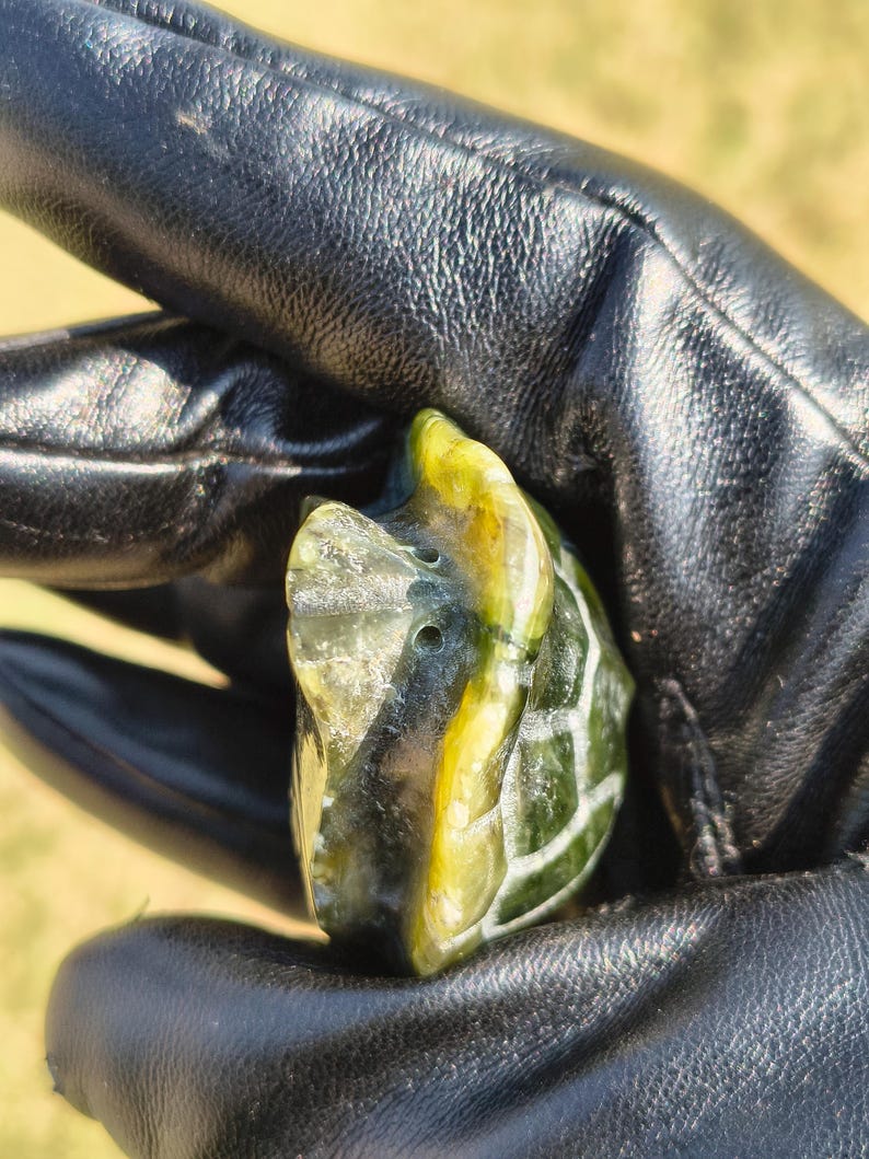 imcredibly Lifelike! Certified Hand Carved Nephrite Jade Turtle Shell - Image 6