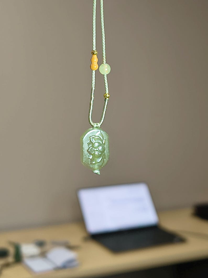 Lotus Flower Pendant – Kunlun Nephrite Jade - Image 3