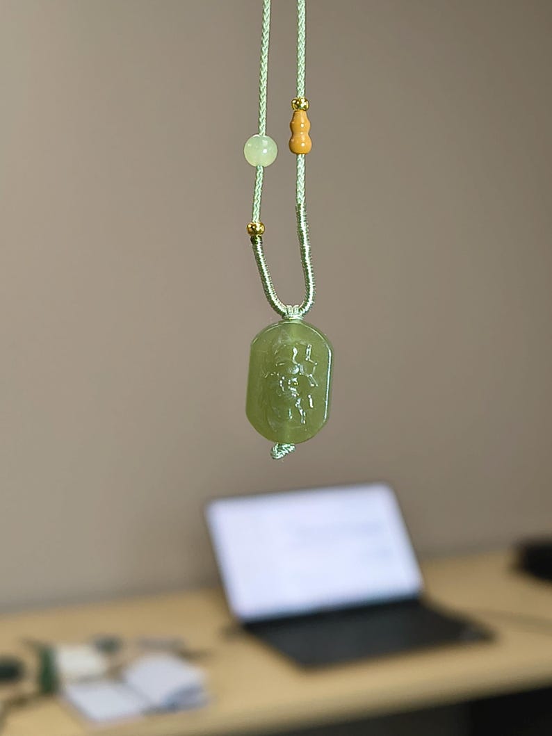 Lotus Flower Pendant – Kunlun Nephrite Jade - Image 2