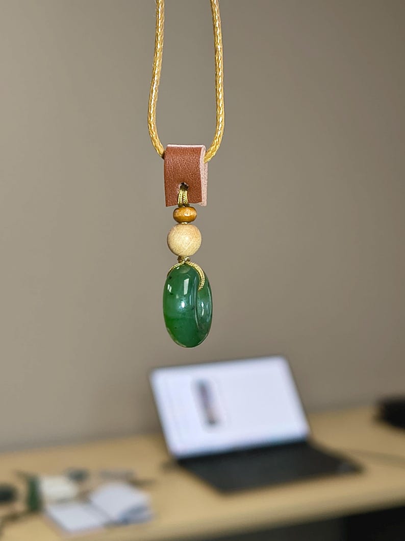 Hand-Carved Canadian Nephrite Jade Donut Pendant | Ping An Kou Talisman Necklace - Image 9