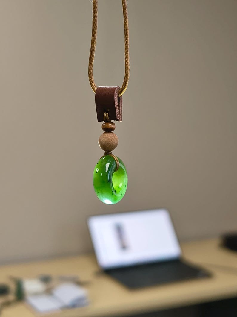 Hand-Carved Canadian Nephrite Jade Donut Pendant | Ping An Kou Talisman Necklace - Image 6