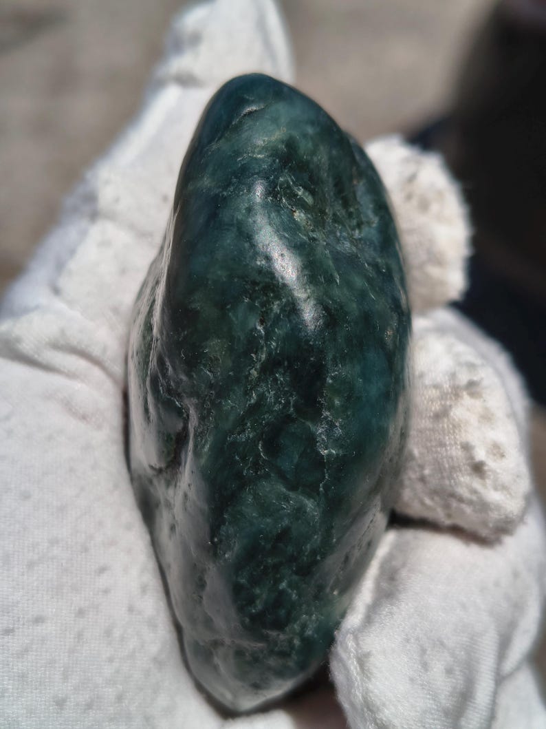 Authentic Big Sur Blue Jade Stone - Hand-polished - Image 4