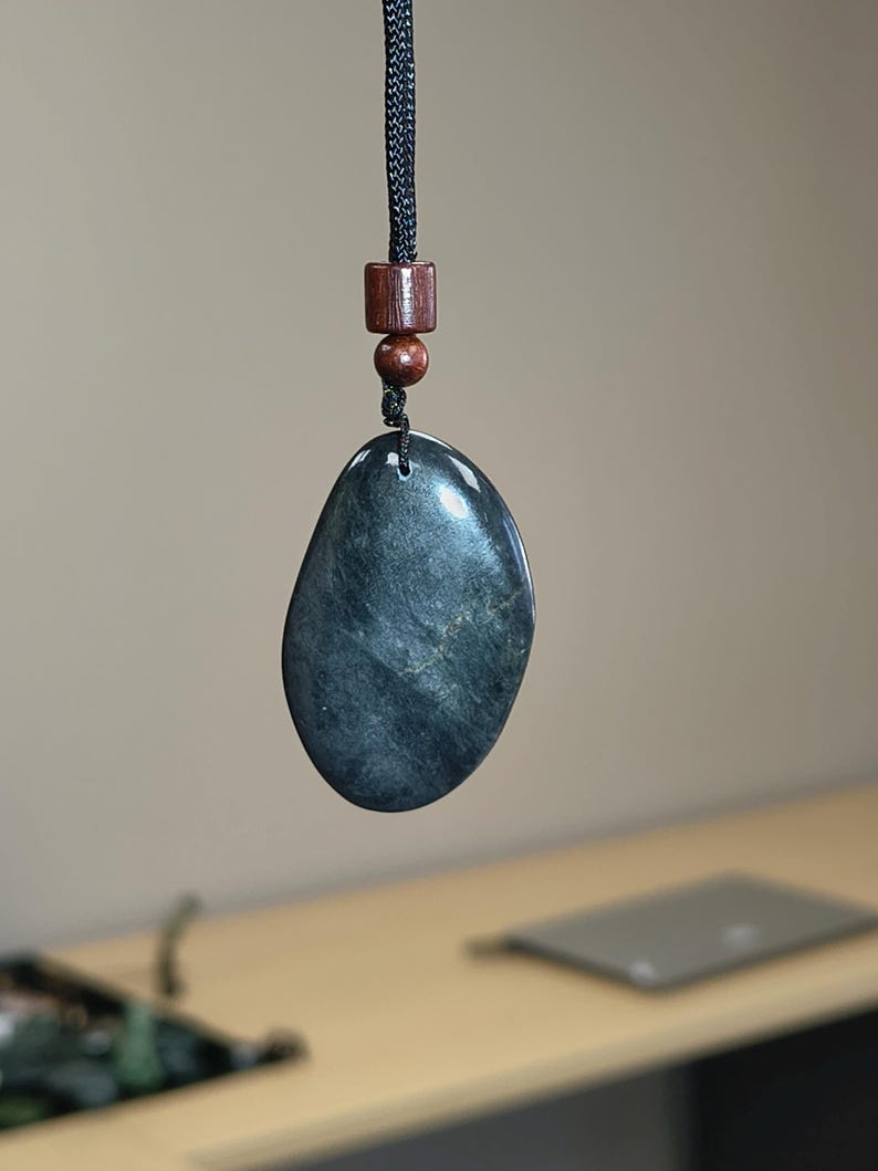 Californian Big Sur Mid-Night Nephrite Jade - Hand Polished Stone - Image 8