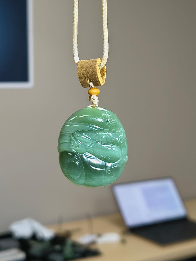 Authentic Siberian Ice Cat's Eye Nephrite Jade Horse Pendant