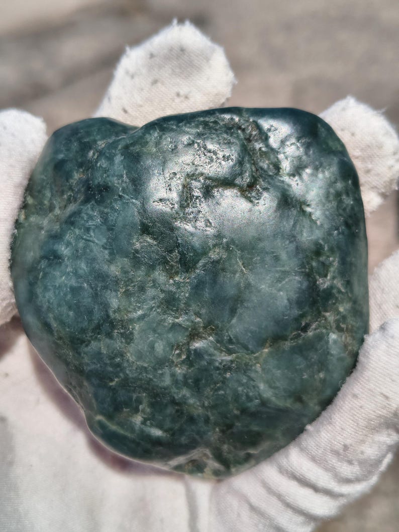 Authentic Big Sur Blue Jade Stone - Hand-polished - Image 2
