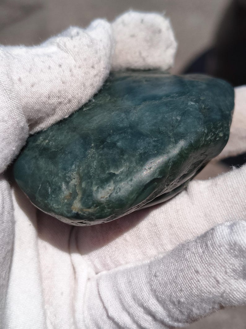 Authentic Big Sur Blue Jade Stone - Hand-polished - Image 3